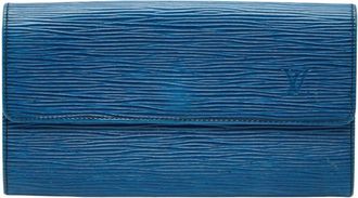 Louis Vuitton Epi Toledo Blue Leather Long Wallet (Bi-Fold) (Pre-Owned)