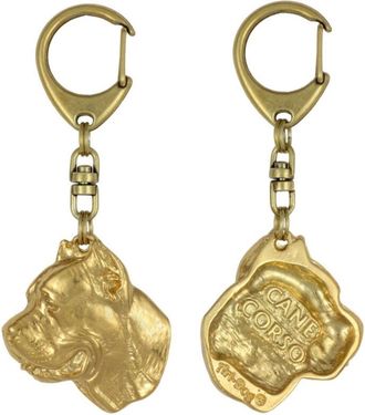 OEM Cane Corso Italiano - Llavero De Perro Ba&ntilde;ado En Oro, Decoraci&oacute;n De Bolsos, Accesorio De Lujo De Art-dog