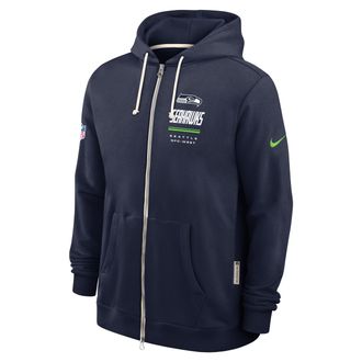 Nike Seattle Seahawks Sideline Standard Issue Nike Mens Dri-FIT NFL Full-Zip Hoodie in Blue | 03AV41S78-JK9