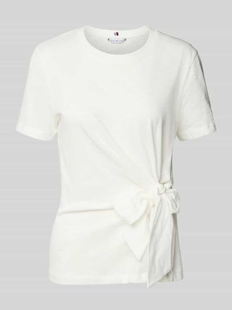 Tommy Hilfiger Regular Fit T-Shirt aus reiner Baumwolle in Ecru, Gr&ouml;&szlig;e S