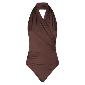 Andamane Body Vina con cuello halter - Tops - Mujer - Marr&oacute;n - S