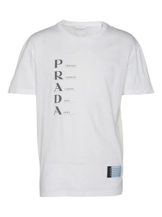 Prada Acronym print cotton T-shirt - White