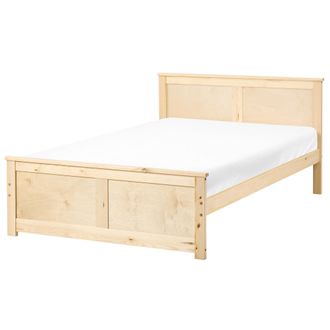 Beliani Cama De Madera De Pino Mdf De Abedul Estilo Escandinavo 120 X 200 Cm Natural Dauphin