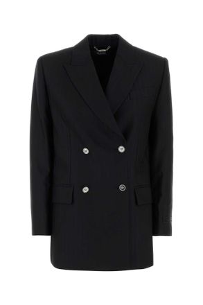 Versace Zwarte Wol Blazer