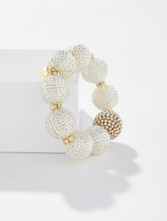 Talbots Crystal Beaded Bauble Stretch Bracelet - 001 Talbots