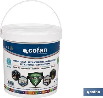cofan Pintura Plastica Antibacterias Iones Plata 12 L, Bote De Pintura Pl&aacute;stica Higienizante Que Contiene Un Conservante Antimicrobiano Basado En Iones De P