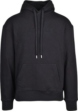 Replay Hooded Sweatshirt - Heren - Hoodies - Zwart - M - Katoen - Hoodies & sweatvesten