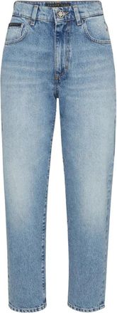 Philipp Plein Mom Fit Jeans - Dames - Cropped Jeans - Blauw - W27 - Katoen - Jeans