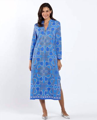Jude Connally Minna Dress In Heritage Chains Peri/gold