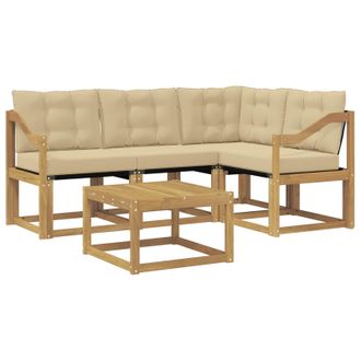 vidaXL Conjunto De Sof&aacute;s De Exterior Con Coj&iacute;n 5 Pcs Y Beige Vidaxl