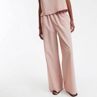 La Redoute Collections Wijde broek met strepen in katoen en linnen