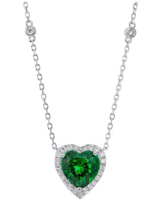 Savvy Cie Jewels Silver Cz Heart Pendant Necklace