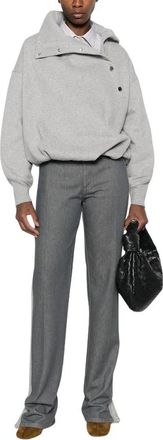 Sportmax Asymmetrische sweater met hoge hals - Dames - Sweatshirts - Grijs - XS - Hoodies & sweatvesten