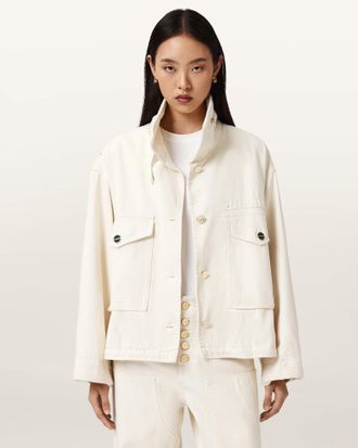 AllSaints Clay Denim Cropped Jacket