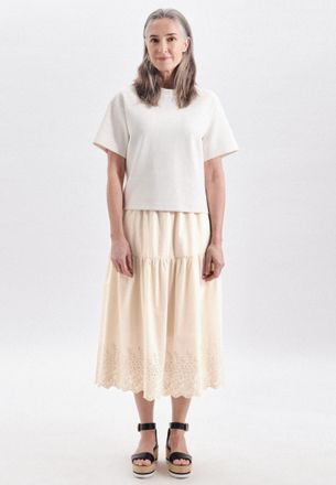 Seidensticker A-Linien-Rock SEIDENSTICKER Schwarze Rose, Damen, Gr. 34, ecru, 100% Baumwolle, normal, R&ouml;cke A-Linien-Rock