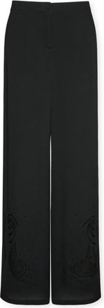 Elena Miro Geborduurde Palazzo Broek - Dames - Wijde Broeken - Zwart - 6XL - Polyester - Broeken
