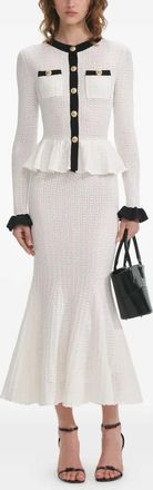 Self Portrait Abito in maglia - Bianco