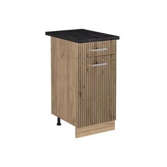 Vicco Mueble Bajo De Cocina R-line, Roble Artesanal/roble Dorado, 40 Cm Encimera Antracita, Vicco