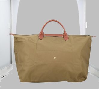 Longchamp Womens Travel Bag Le Pliage Original Green Nylon Handbags Hand