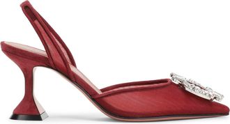 Amina Muaddi Red Begum 70 Mesh Pumps-Donna