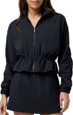 Travis Mathew Timeless Breezeblend Peplum Jacket in Black at Nordstrom Rack, Size X-Small