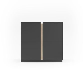 HERDASA Zapatero melamina grafito detalle roble claro 90x95x35 cm