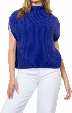 THML Clothing Mendy Turtleneck Ribbed Vest In Blue