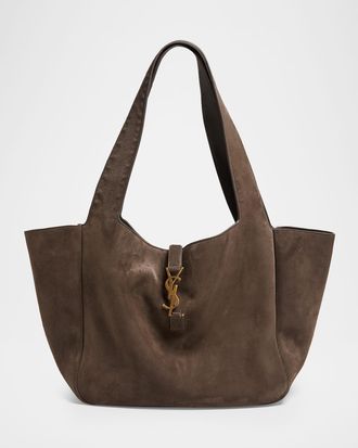 Saint Laurent Bea YSL Cabas Tote Bag in Suede
