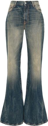 Acne Studios logo-patch jeans - women - Cotton/Leather - 40 - Blue
