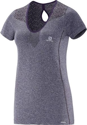 Salomon Womens Elevate Short Sleeve Seamless Tee In Nightshade Grey