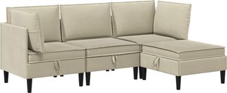 vidaXL Juego De Muebles De Sal&oacute;n 4 Uds. Arena Tela Vidaxl