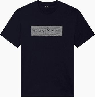 A|X Armani Exchange Mens Slim Fit Graphic Logo Navy T-Shirt - Size: 38