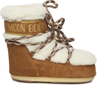 Moon Boot Icon Low Shearling Boot - Dames - Schoenen - Bruin - Maat: 36 EU Leer