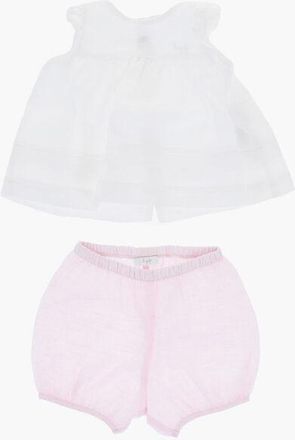 Il Gufo Linen Coordinated Set with Embroidered Logo size 12 M