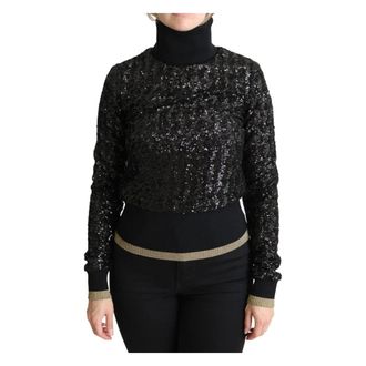 Dolce & Gabbana Dames, Truien, Zwart, Maat: 2XS Poliester
