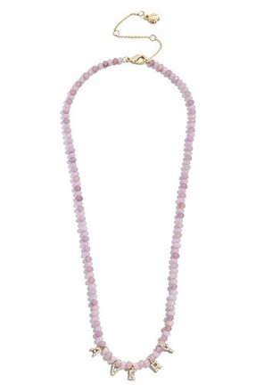 BaubleBar Beaded Custom Letter Necklace in Purple at Nordstrom