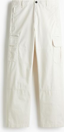 H&M Cargohose aus Twill in Regular Fit - White