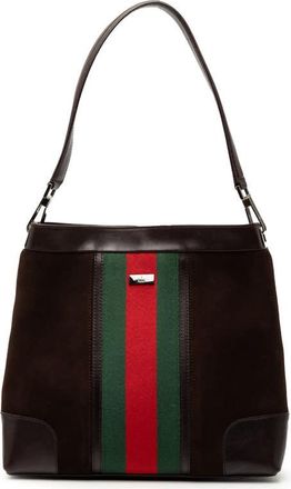 Gucci Pre-owned Gucci Suede Web Shoulder Bag 33900 2123