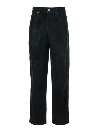 Isabel Marant Kelvina Black Jeans With Logo Patch On The Rear And Tapered Leg In Denim Woman