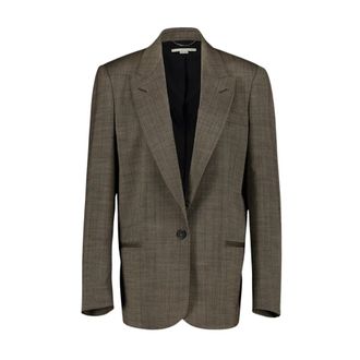 Stella McCartney Jassen, Heren, Groen, S, Wol, Groene Geruite Wollen Blazer