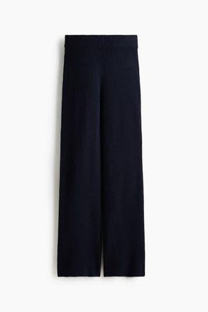 H&M Fine-knit Trousers in Navy Blue at Nordstrom, Size Xx-Small
