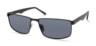 Timberland Mens TBA9265, Casual Sunglasses Made of Lightweight Metal, Rectangular Lens Shape, Polarised Smoke Lenses, Shiny Rifle Tube, Matt Grey, 61