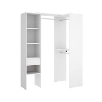 Dmora Gran Armario Ewiniar, Muebles De Dormitorio, Vestidor, Armario De Ropa, 98x42 H187 Cm, Blanco - Dmora