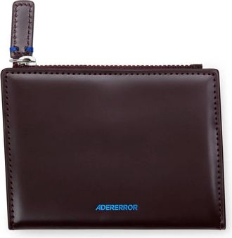 Ader Error Wallets & Cardholders, unisex, Red, ONE SIZE, Slanted Zipper Wallet with Blue Logo