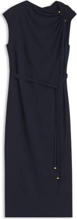 BOSS Midi-length dress with gathered shoulder detail