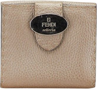 Fendi Selleria Champagne Gold Leather Wallet (Bi-Fold) (Pre-Owned)