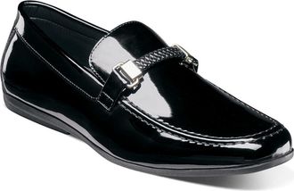 Stacy Adams Sheridan Moc Toe Loafer in Black Patent at Nordstrom, Size 10.5