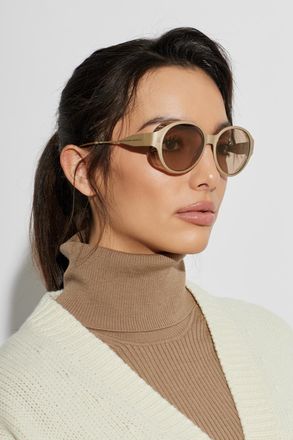 Moncler Auros Sunglasses, Unisex, Cream