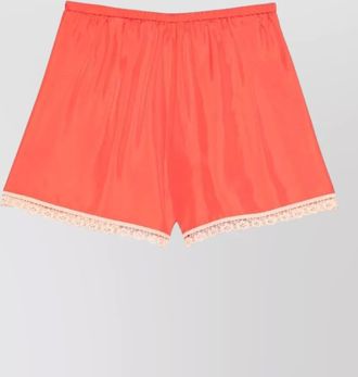 Forte_Forte satin shorts elasticated waist lace trim