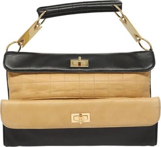 Chanel Mademoiselle Beige Leather Handbag (Pre-Owned)